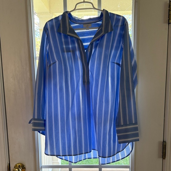 J. Jill Tops - J. Jill Blue Striped Tunic Top